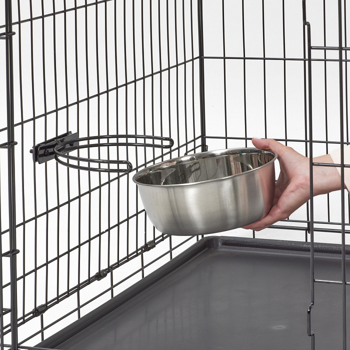 Миска MidWest для собак, для клеток и вольеров 1,85 л нержавеющая сталь