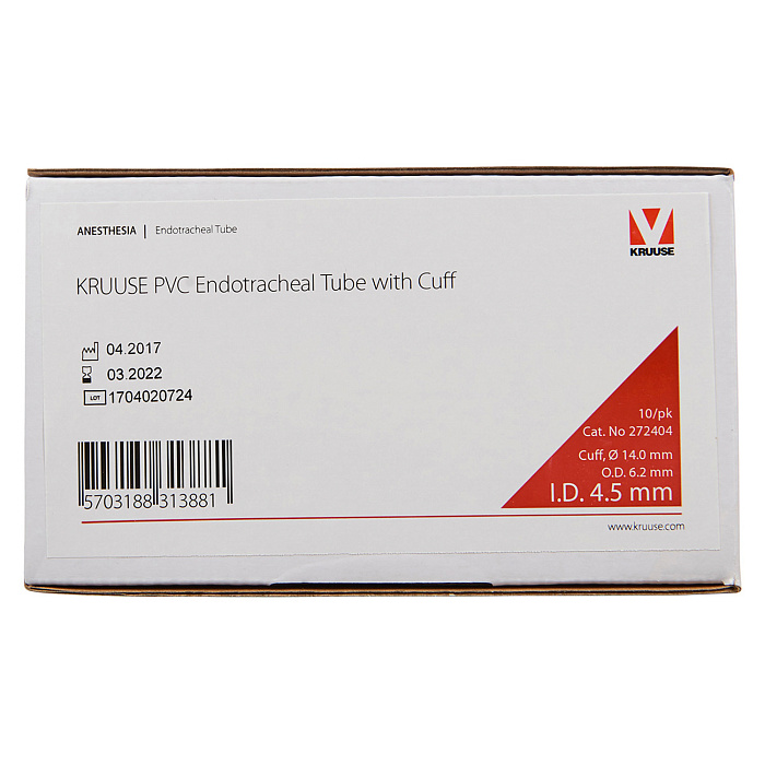 KRUUSE эндотрахеальная трубка с манжетой 4,5 мм.