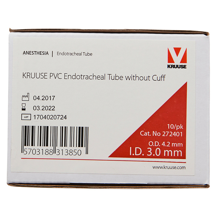 KRUUSE эндотрахеальная трубка без манжеты 3 мм