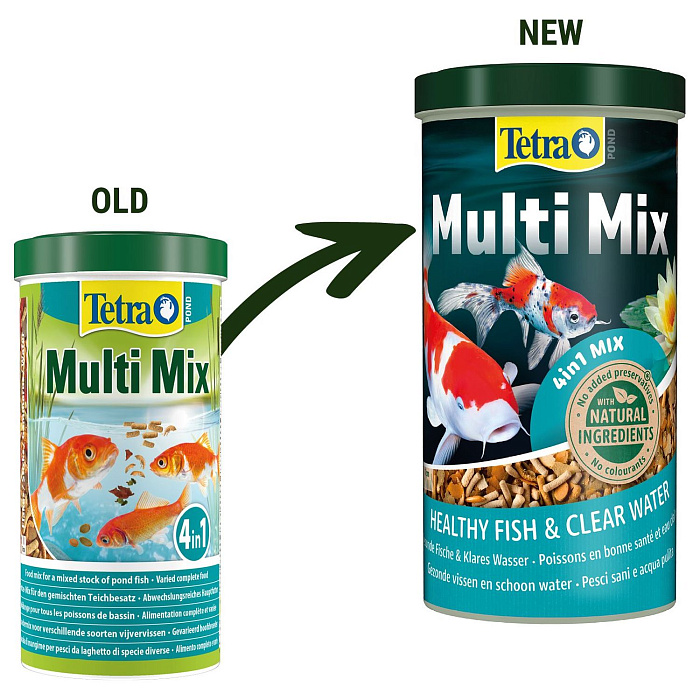 Tetra Pond MultiMix корм для пруд.рыб (гранулы, хлопья, таблетки, гаммарус) 1 л
