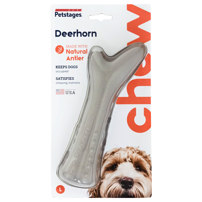 Petstages игрушка для собак Deerhorn, с оленьими рогами 20 см большая