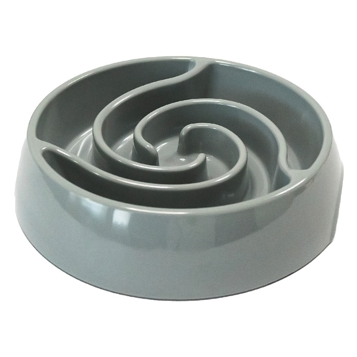 Миска SuperDesign меламиновая для медленного поедания Торнадо 900 мл, серая СКИДКА 50%