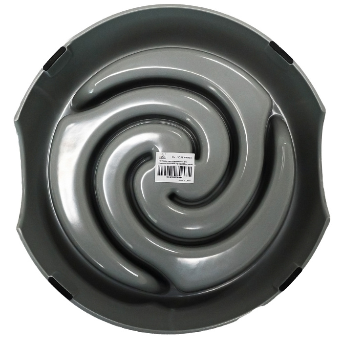 Миска SuperDesign меламиновая для медленного поедания Торнадо 900 мл, серая СКИДКА 50%