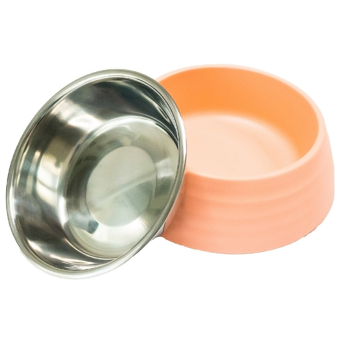 Миска SuperDesign на меламиновой подставке Волна 700 мл, розовая СКИДКА 50%