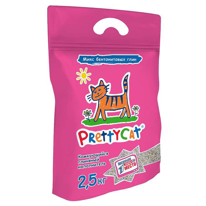 Наполнитель PrettyCat комкующийся бентонитовый "Euro Mix" 2,5 кг СКИДКА 60%
