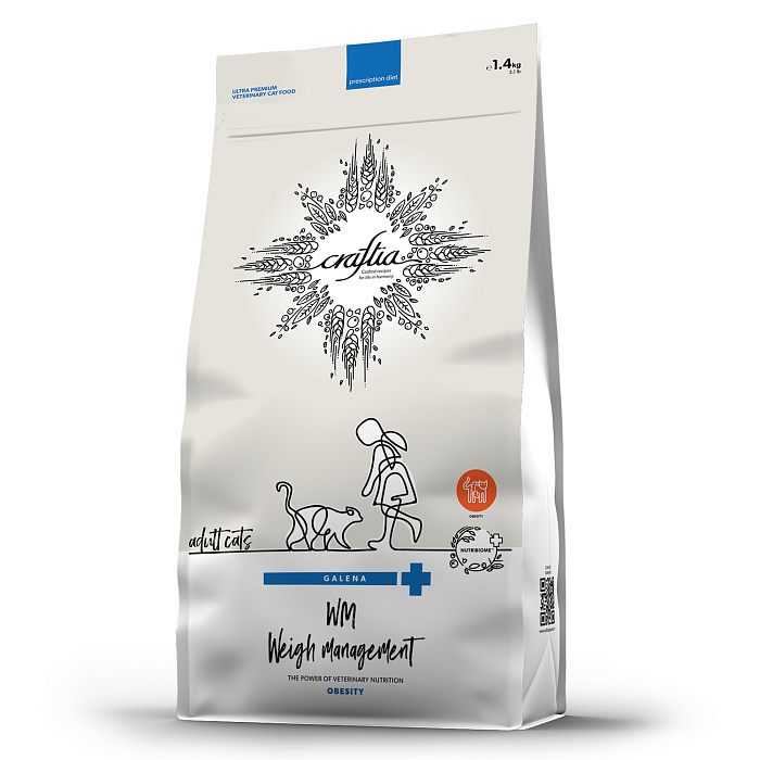 Ветеринарная диета CRAFTIA GALENA CAT WEIGHT MANAGEMENT (Obesity) Вейт менеджмент (Обесити) для кошек при избыточном весе 1,4 кг