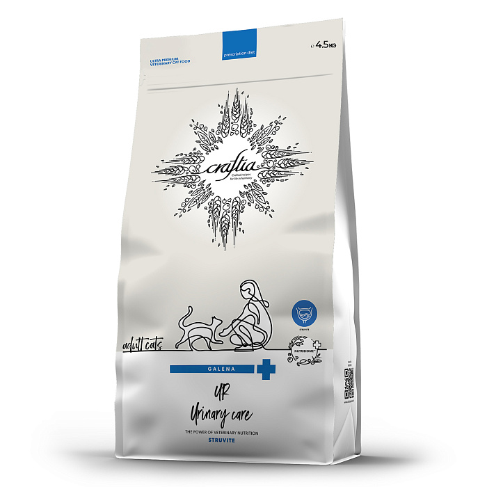 Ветеринарная диета CRAFTIA GALENA CAT URINARY CARE Уринари для кошек для растворения струвитных камней 4,5 кг