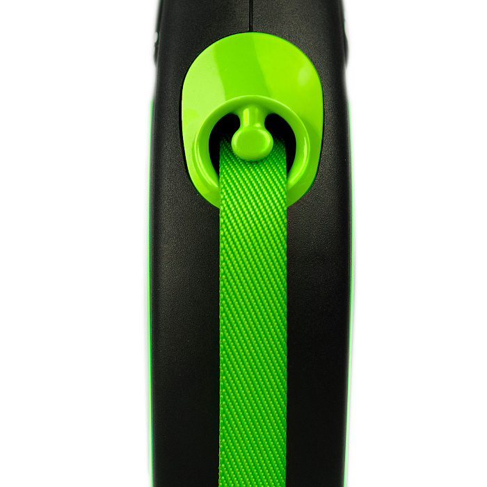 flexi рулетка Neon New M (до 25 кг) лента 5 м, светоотражающая, зеленый неон