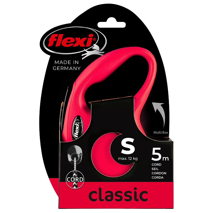 flexi рулетка New Classic S (до 12 кг) 5 м трос красная