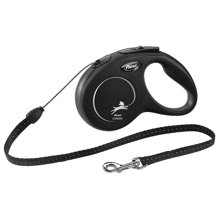 flexi рулетка New Classic S (до 12 кг) 5 м трос черная