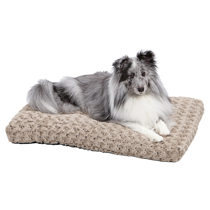 Лежанка MidWest Ombre для собак и кошек плюшевая с завитками 73х50 см, мокко