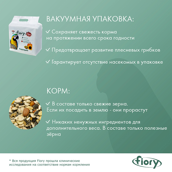 FIORY корм для крупных попугаев Pappagalli 2,8 кг