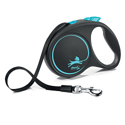 flexi рулетка Black Design L (до 50 кг) 5 м лента черный/синий