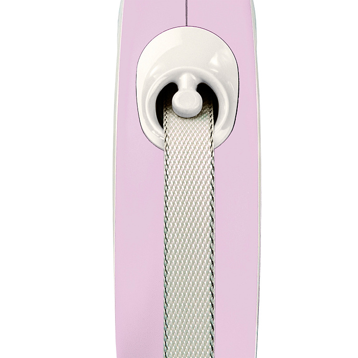 flexi рулетка NEW LINE Comfort M (до 25 кг) лента 5 м серый/розовый