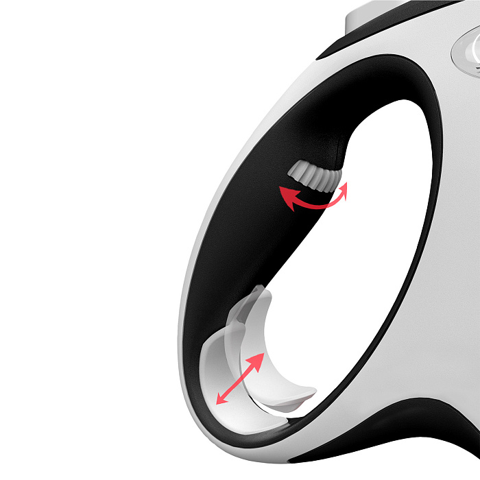 flexi рулетка NEW LINE Comfort M (до 25 кг) лента 5 м серый/черный