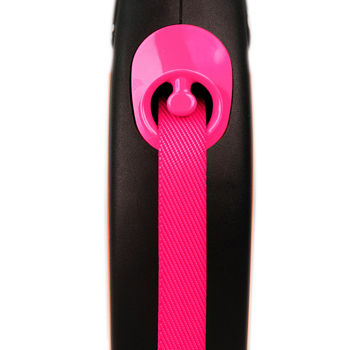 flexi рулетка Neon New S (до 15 кг) лента 5 м, светоотражающая,розовый неон