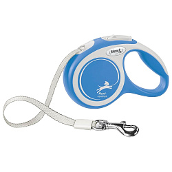 flexi рулетка NEW LINE Comfort XS (до 12 кг) лента 3 м серый/синий