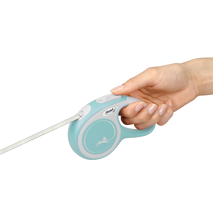 flexi рулетка NEW LINE Comfort XS (до 12 кг) лента 3 м серый/голубой