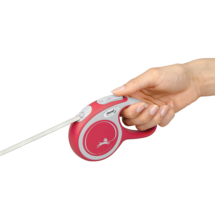 flexi рулетка NEW LINE Comfort XS (до 12 кг) лента 3 м серый/красный