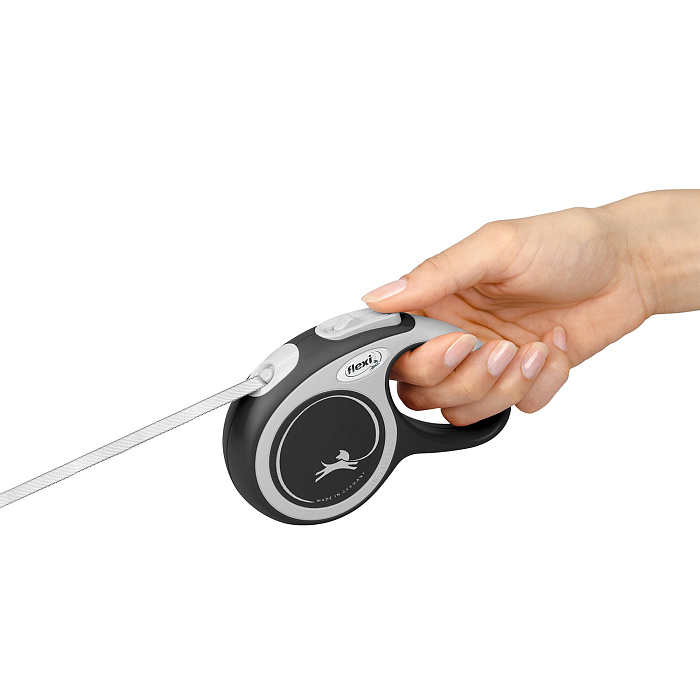 flexi рулетка NEW LINE Comfort XS (до 12 кг) лента 3 м серый/черный