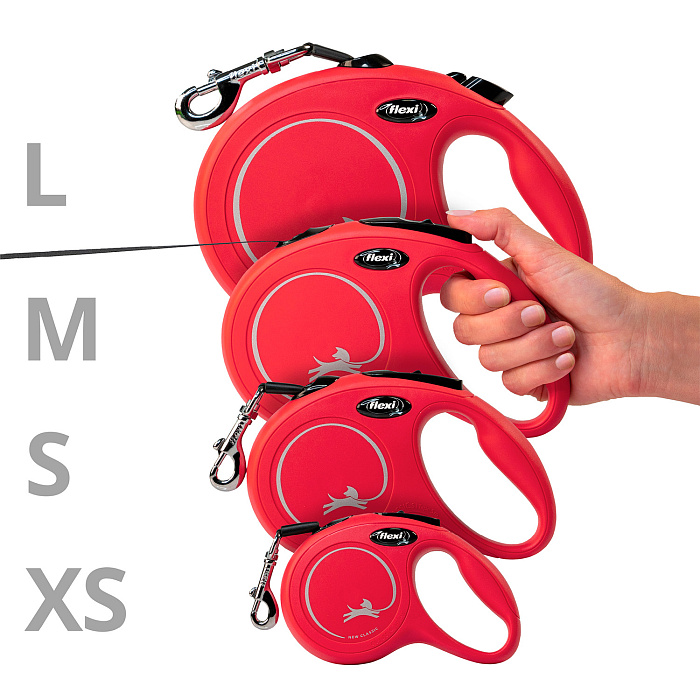 flexi рулетка New Classic L (до 50 кг) лента 8 м красная