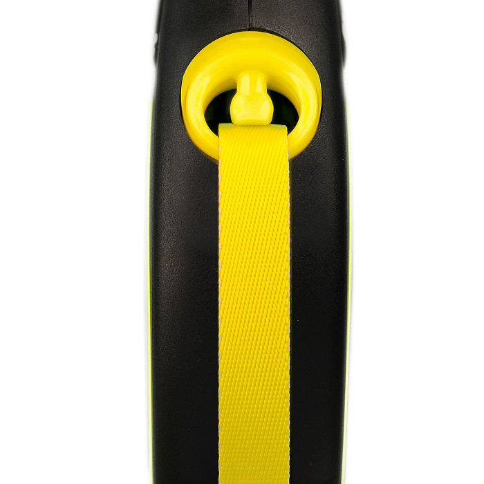 flexi рулетка Neon New S (до 15 кг) лента 5 м, светоотражающая, желтый неон