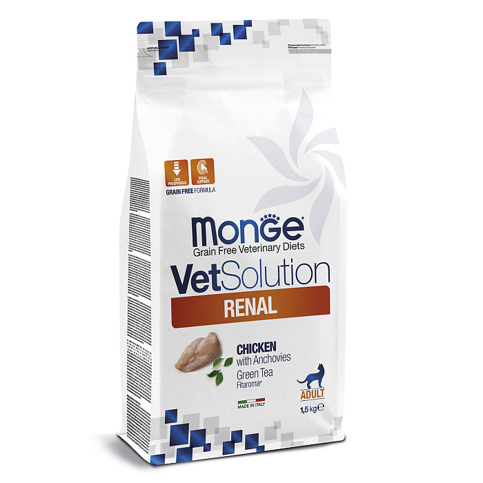 Диетический корм Monge VetSolution Cat Renal Ренал для кошек при ХПН 1,5 кг