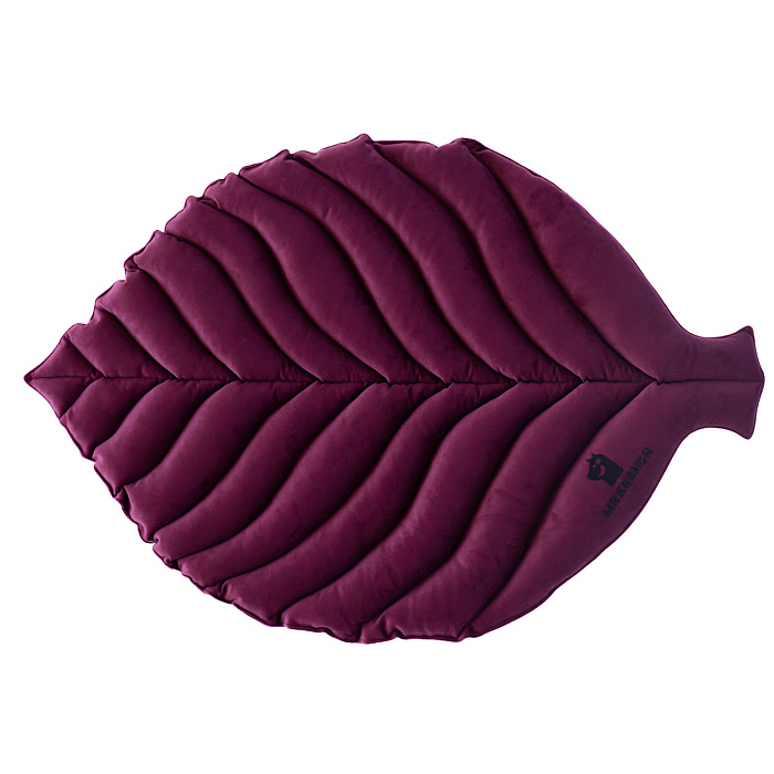 Лежанка Mr.Kranch для собак Листочек средняя размер 90х65х5см фиолетовая