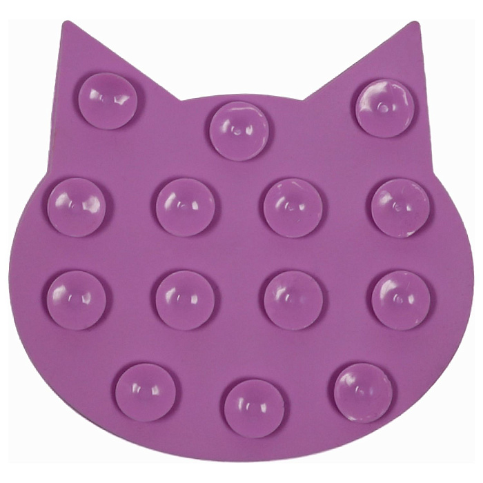 Лизательный коврик Mr.Kranch для медленного поедания силиконовый 12*12 см фиолетовый на присосках