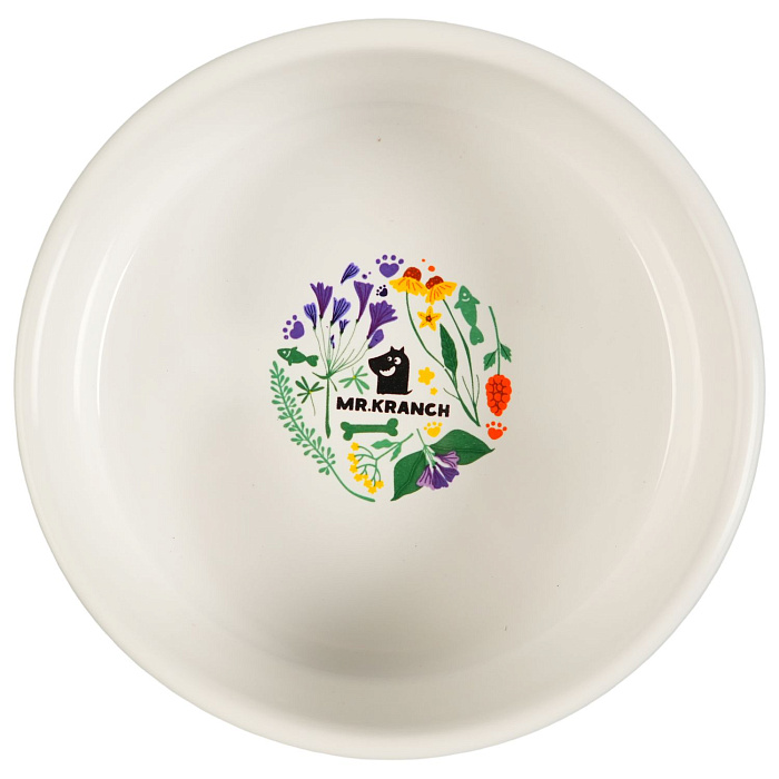 Миска Mr.Kranch керамическая для собак 420 мл Цветы Прованса васильковая