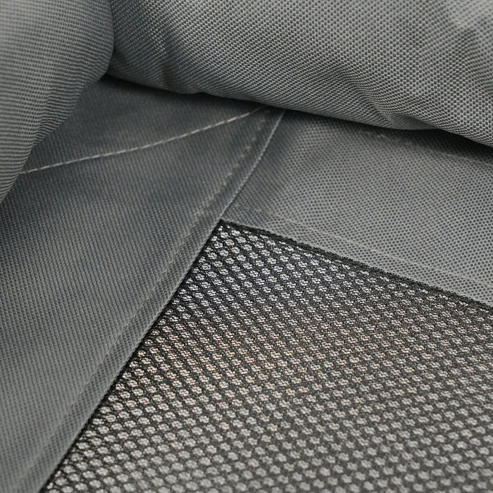 Лежанка-шезлонг каркасная для собак Mr.Kranch Elevated с мягкими бортиками малая 62х47х27 см серая