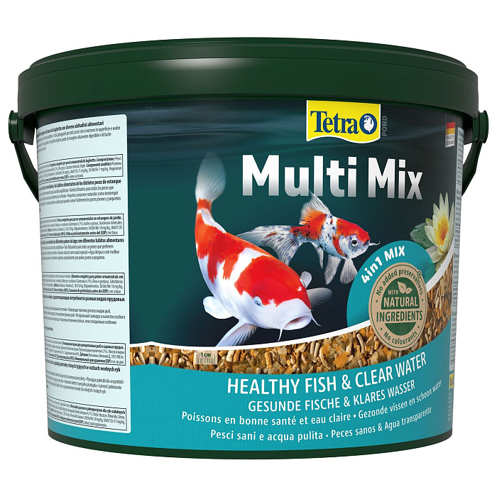 Tetra Pond MultiMix корм для пруд.рыб (гранулы, хлопья, таблетки, гаммарус) 10 л