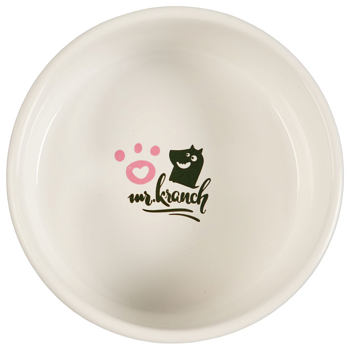 Миска Mr.Kranch керамическая для собак 420 мл Чао Белла розовая