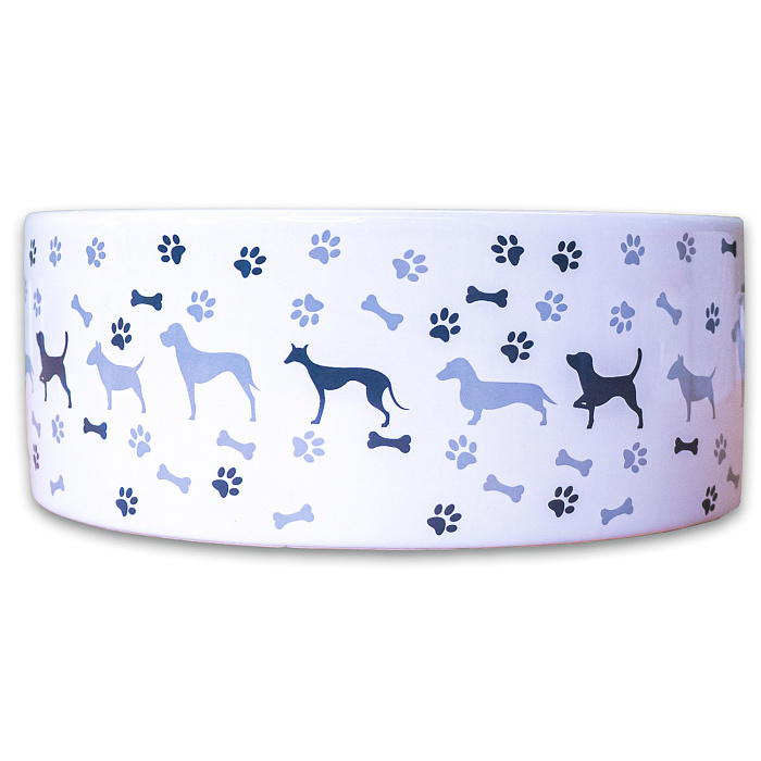 Миска Mr.Kranch керамическая для собак с рисунком 350 мл серая