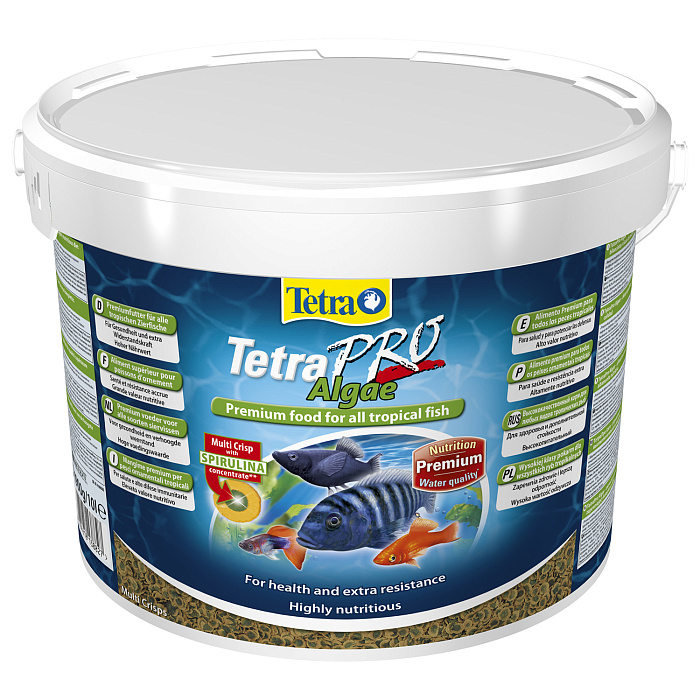 TetraPro Algae Crisps раст.корм для всех видов рыб в чипсах 10 л (ведро)