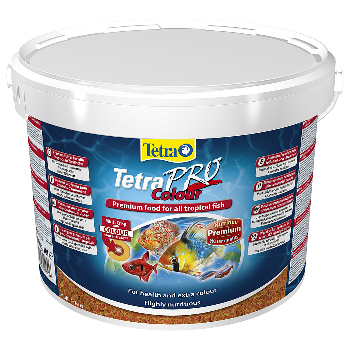 TetraPro Color Crisps корм-чипсы для улучшения окраса всех декоративных рыб 10 л (ведро)