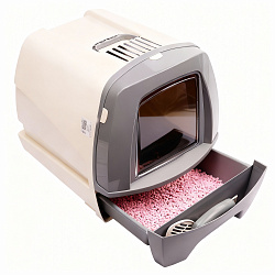 Био-туалет MPS 80'S для кошек с выдвижным лотком 50х40х42см, серый