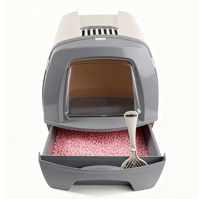 Био-туалет MPS 80'S для кошек с выдвижным лотком 50х40х42см, серый