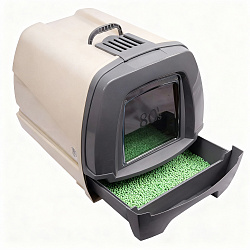 Био-туалет MPS 80'S MAXI для крупных кошек с выдвижным лотком 62х47х49см, серый