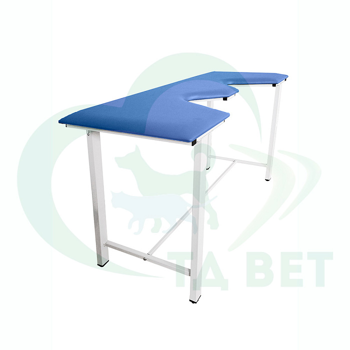 ТД ВЕТ Стол ветеринарный СВУ-5 для УЗИ, 1320x720x900, каркас белый, синяя обивка