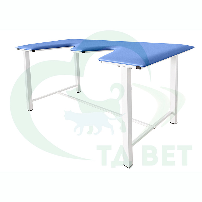 ТД ВЕТ Стол ветеринарный СВУ-5 для УЗИ, 1320x720x900, каркас белый, синяя обивка