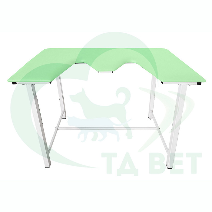 ТД ВЕТ Стол ветеринарный СВУ-5 для УЗИ, 1320x720x900, каркас белый, зеленая обивка