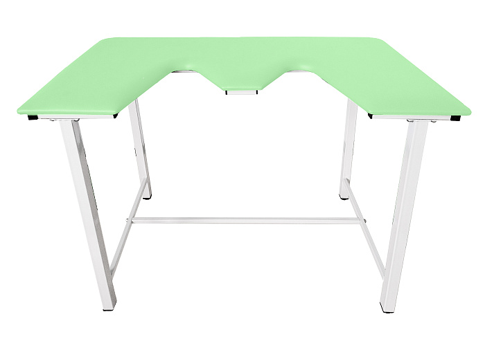 ТД ВЕТ Стол ветеринарный СВУ-5 для УЗИ, 1320x720x900, каркас белый, зеленая обивка