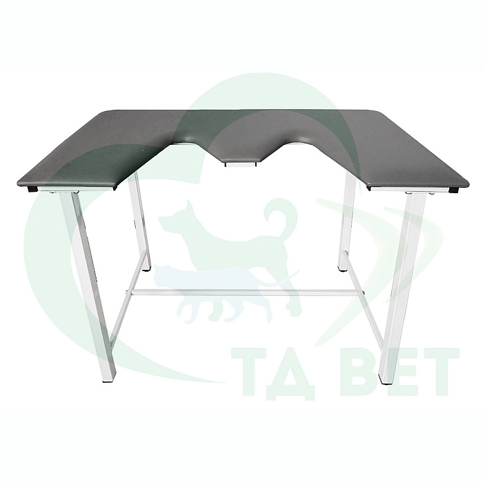 ТД ВЕТ Стол ветеринарный СВУ-5 для УЗИ, 1320x720x900, каркас белый, серая обивка