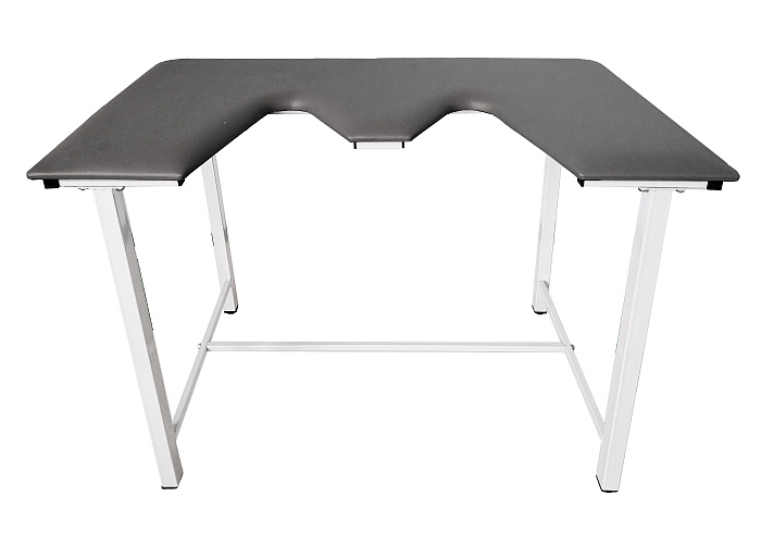 ТД ВЕТ Стол ветеринарный СВУ-5 для УЗИ, 1320x720x900, каркас белый, серая обивка