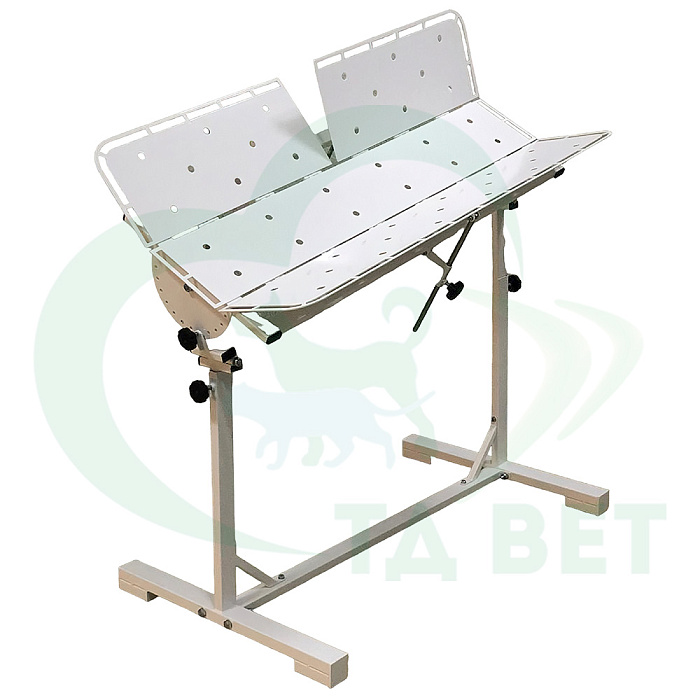 ТД ВЕТ Стол ветеринарный СВУ-27.01 /Классик/ 1260x760x900-1200h, по Виноградову, с рег. высоты и наклона, краска (каркас белый)