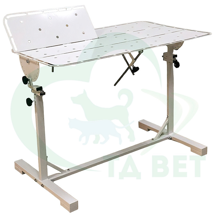 ТД ВЕТ Стол ветеринарный СВУ-27.01 /Классик/ 1260x760x900-1200h, по Виноградову, с рег. высоты и наклона, краска (каркас белый)