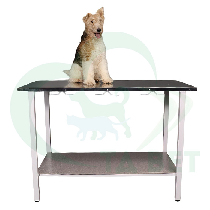 ТД ВЕТ Стол ветеринарный универсальный СВУ-50.02 нерж. сталь, п-обр каркас, 1300x600x900h мм (каркас серый)