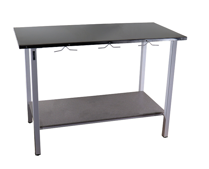 ТД ВЕТ Стол ветеринарный универсальный СВУ-50.02 нерж. сталь, п-обр каркас, 1300x600x900h мм (каркас белый)