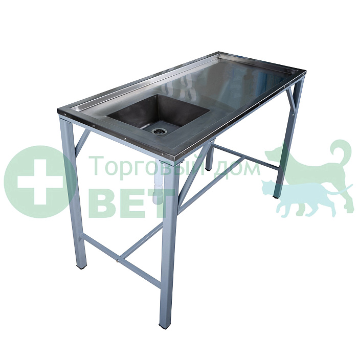 ТД ВЕТ Стол стоматологический VETBOT-76.00, 1300х600х900 мм, каркас серый, (без полки)